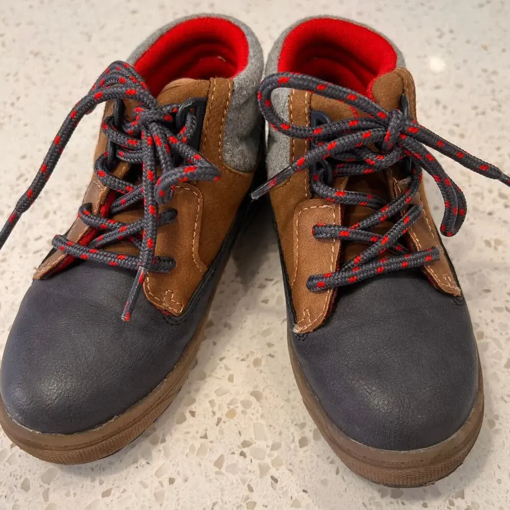 OshKosh B'Gosh Brent Blue Brown Shoes SZ 9
